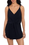 Magicsuit Kami Obi One-piece Swimdress In Black