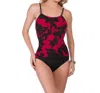 Magicsuit Lisa High Neck Underwire One Piece Swimsuit In Vamp Red In Black