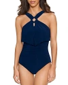 Magicsuit Liza Square-cut One-piece Swimsuit In Navy Blue