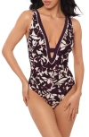 Magicsuit Martinique Tess One Piece Swimsuit In Dark Purple Multi