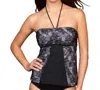 Magicsuit Mesh And Lace Maddie Tankini Top In Black White In Black