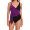 Magicsuit Misty Tie Front One Piece Swimsuit In Mag Purple In Black
