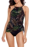 Magicsuit Nighthawk Charlie Underwire Swim Dress In Black/multi