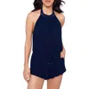 Magicsuit ® Piper Solid One-piece Romper Swimsuit In Blue