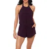 Magicsuit Solids Piper Swim Romper In Prune