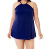 Magicsuit Plus Size Parker Underwire Swimdress In Blue In Blue