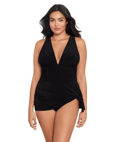 Magicsuit Plus Size Solid Celine Swim Dress In Black