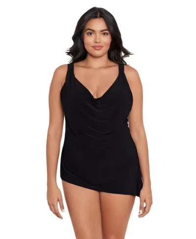 Magicsuit Plus Size Solids Winnie V-neck Tankini Top In Black