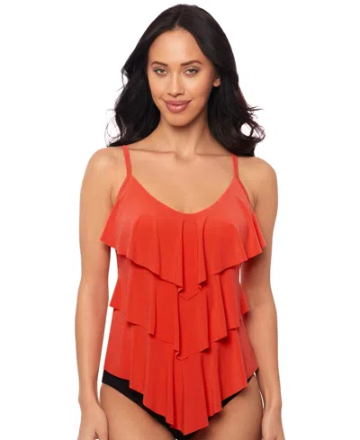 Magicsuit Rita Tiered Slimming Tankini Top In Blaze