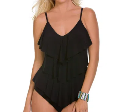 MAGICSUIT RITA TRIPLE TIER TANKINI TOP IN BLACK