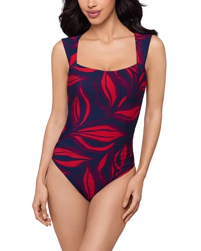 Magicsuit Rossobleu Wren Square Neck One Piece Swimsuit In Blue