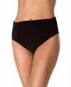 Magicsuit Shirred Jersey Brief Swim Bottom Bikini In Mag Black In Black