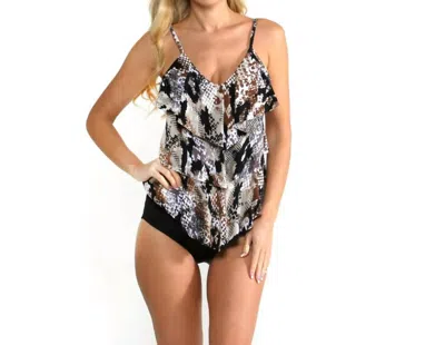 Magicsuit Skin Tight Rita Tiered Tankini Top In Brown