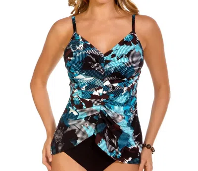 Magicsuit Social Network Elle Underwire Tankini Top Bikini In Turquoise In Multi