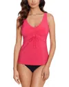 Magicsuit Womens Solid Arya Tankini Top Miraclesuit High Waist Tummy Control Bikini Bottoms In Multi
