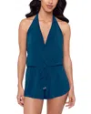 Magicsuit Solid Bianca Romper One Piece Swimsuit In Blue
