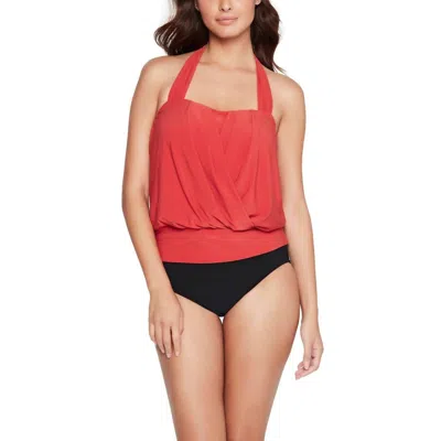 Magicsuit Solid Drape Debbie Tankini In Coral Sands In Multi