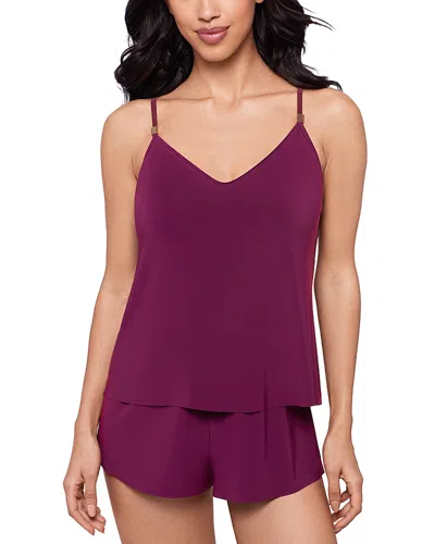 Magicsuit Solid Mila One Piece Swim Romper In Purple