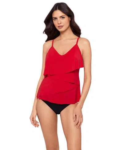 Magicsuit Solids Chloe Tiered Tankini Top In Mars
