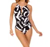 Magicsuit Stroke Of Genius Charlize Underwire V-neck One Piece Swimsuit In Black And White In Black