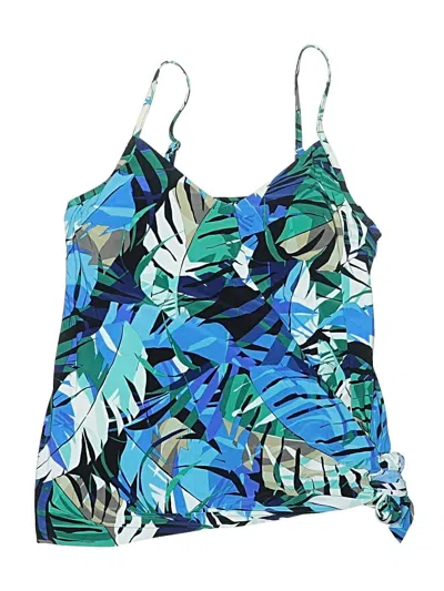 Pre-owned Magicsuit Swimsuit Top Blue Tropical Pattern Swimwear