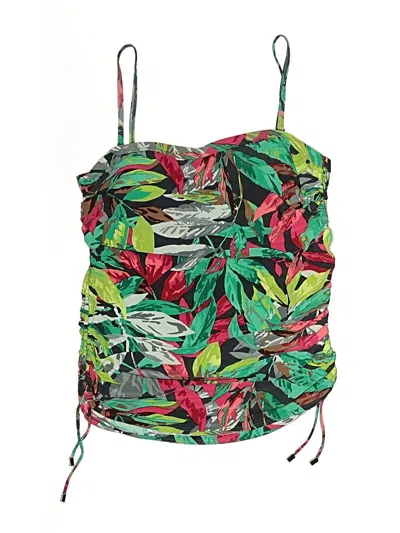 Pre-owned Magicsuit Swimsuit Top Green Tropical Pattern Swimwear