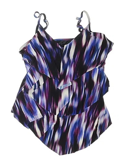 Pre-owned Magicsuit Swimsuit Top Purple Print Pattern Swimwear
