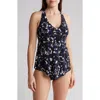 Magicsuit Taylor Blueprint Tankini Two-piece Swimsuit In Black/marine