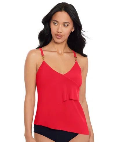 Magicsuit Womens Chain Link Eliza Tankini Shirred Bikini Bottoms In Ginger