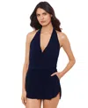 Magicsuit Women's Ellie Halter V-neck Swim Dress In Navy