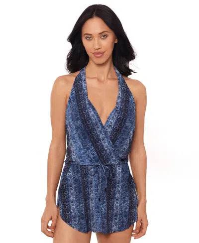 Magicsuit Women's Ellie Via Roma Halter V-neck Swim Dress