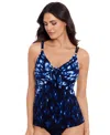 Magicsuit Womens Indio Akikio Printed Tankini Top Shirred Bikini Bottoms In Blue Multi