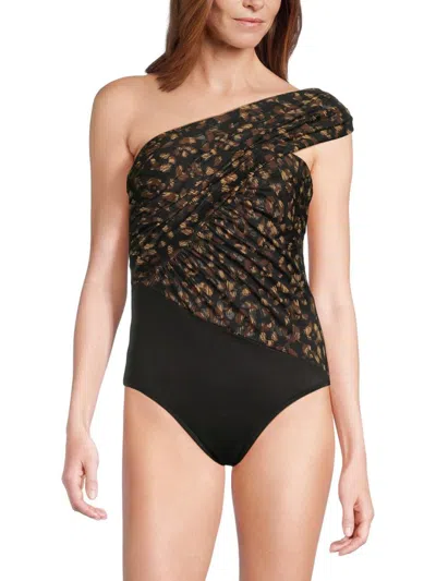 Magicsuit Women's La Paz Goddess Ruched One-shoulder Printed Swimsuit