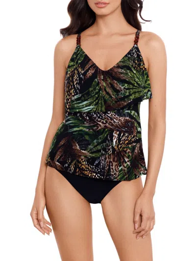 Magicsuit Women's Nighthawk Clo Draped Tankini Top In Black Multi