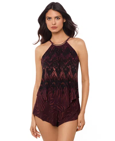 Magicsuit Women's Romper High-neck One-piece Swimsuit In Zabra