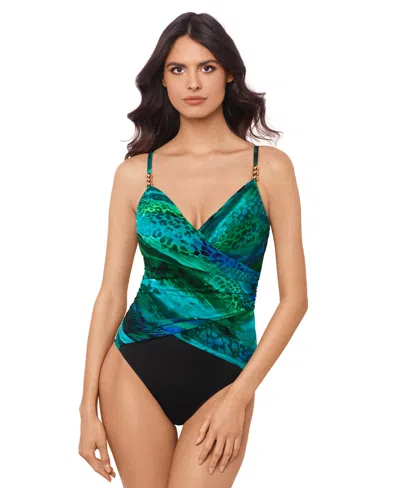 Magicsuit Women's Ruched Suprlice-neck One-piece Swimsuit In Margarita