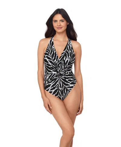 Magicsuit Women's Sand Tracks Drew V-neck One-piece Swimsuit In Black,white
