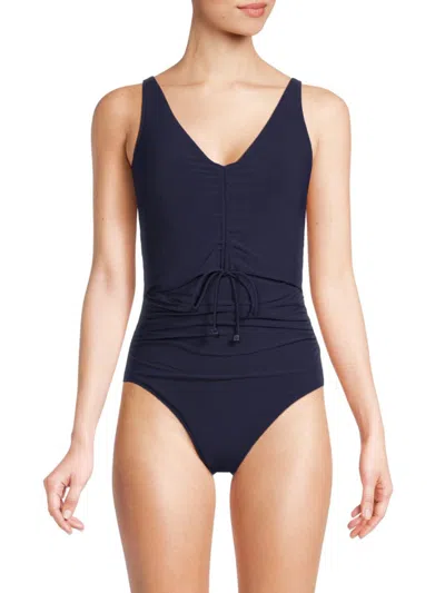Magicsuit Women's Sansa Ruched One Piece Swimsuit In Navy Blue