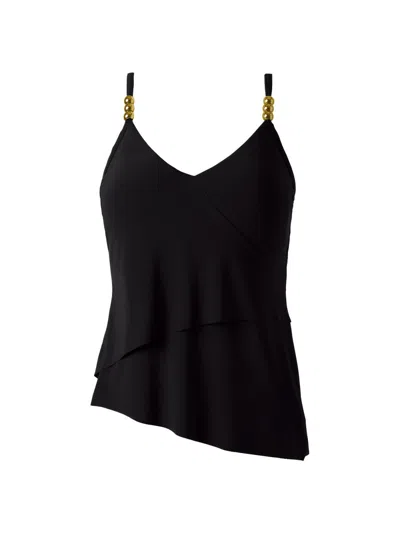 Magicsuit Women's Solid Elsa Asymmetric Tankini Top In Black