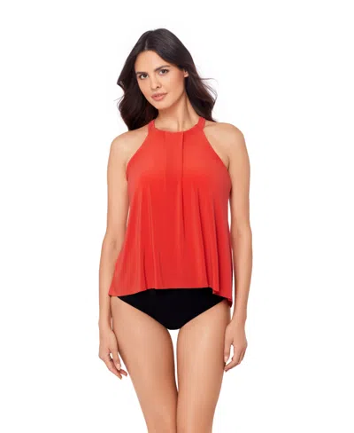 MAGICSUIT WOMEN'S SOLID ESME HIGH NECK TANKINI TOP