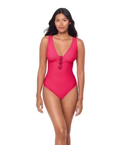 Magicsuit Women's Solid Wallis V-neck One-piece Swimsuit In Rosie