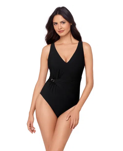 Magicsuit Women's Solid Yara V-neck One-piece Swimsuit In Black
