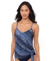 Magicsuit Womens Via Roma Alex Underwire Tankini Top Ruched Bottoms In Via Roma