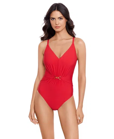 Magicsuit Women's V-neck Underwire One-piece Swimsuit In Red