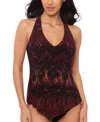 Magicsuit Womens Zabra Taylor Racerback Tankini Top Ruched Bottoms In Zabra