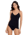 Magicsuit Womens Chain Link Eliza Tankini Shirred Bikini Bottoms In Black