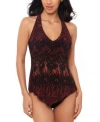 Magicsuit Womens Zabra Taylor Racerback Tankini Top Ruched Bottoms In Black