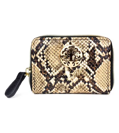 Magid Women's Snake Print Accordion Wallet In Taupe In Brown