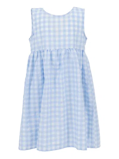 Magil Kids'  Abito Vichy Con Fiocco Su Spilla In Blue