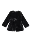 Magil Belted Eco-fur Jacket In Black